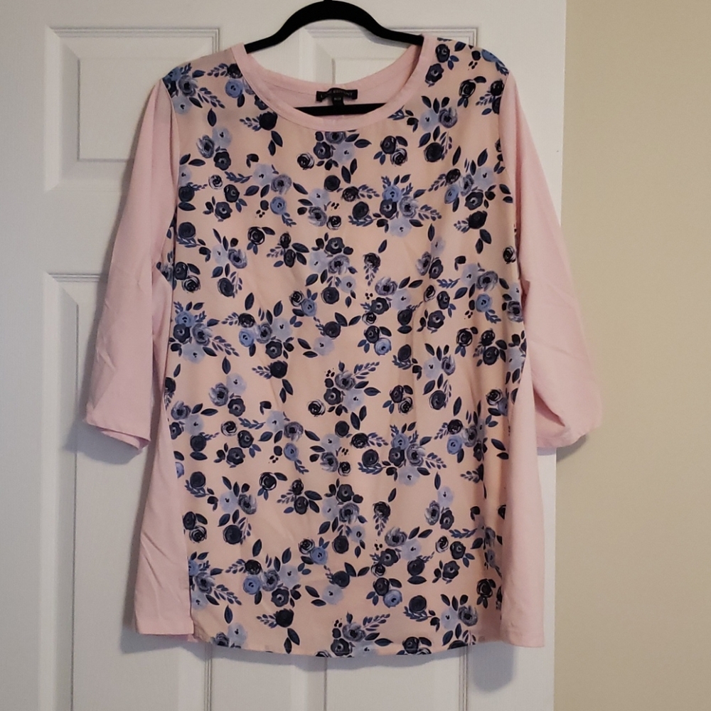 Pink plus size floral top